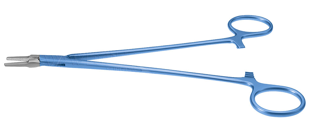 Titanium Cardiovascular (Intracardiac) Needle Holder, Jaw Surfaces Impregnated W/ Fine Tungsten Carbide Dust, 10" (25.0 Cm)